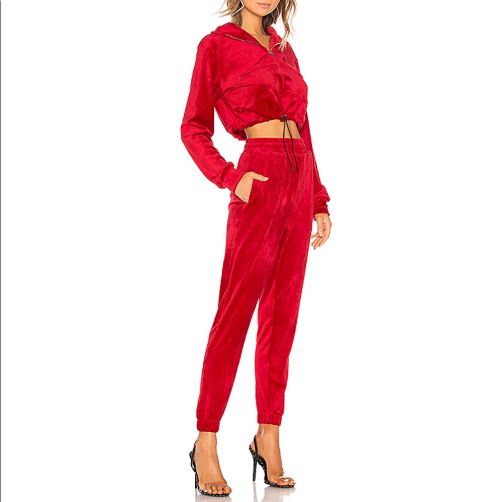 Danielle Guizio velour jumpsuit coords set
